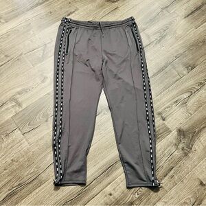 Victoria’s Secret PINK Women's Active Sz XXL Gray Track Pants Logo Zip Ankles
